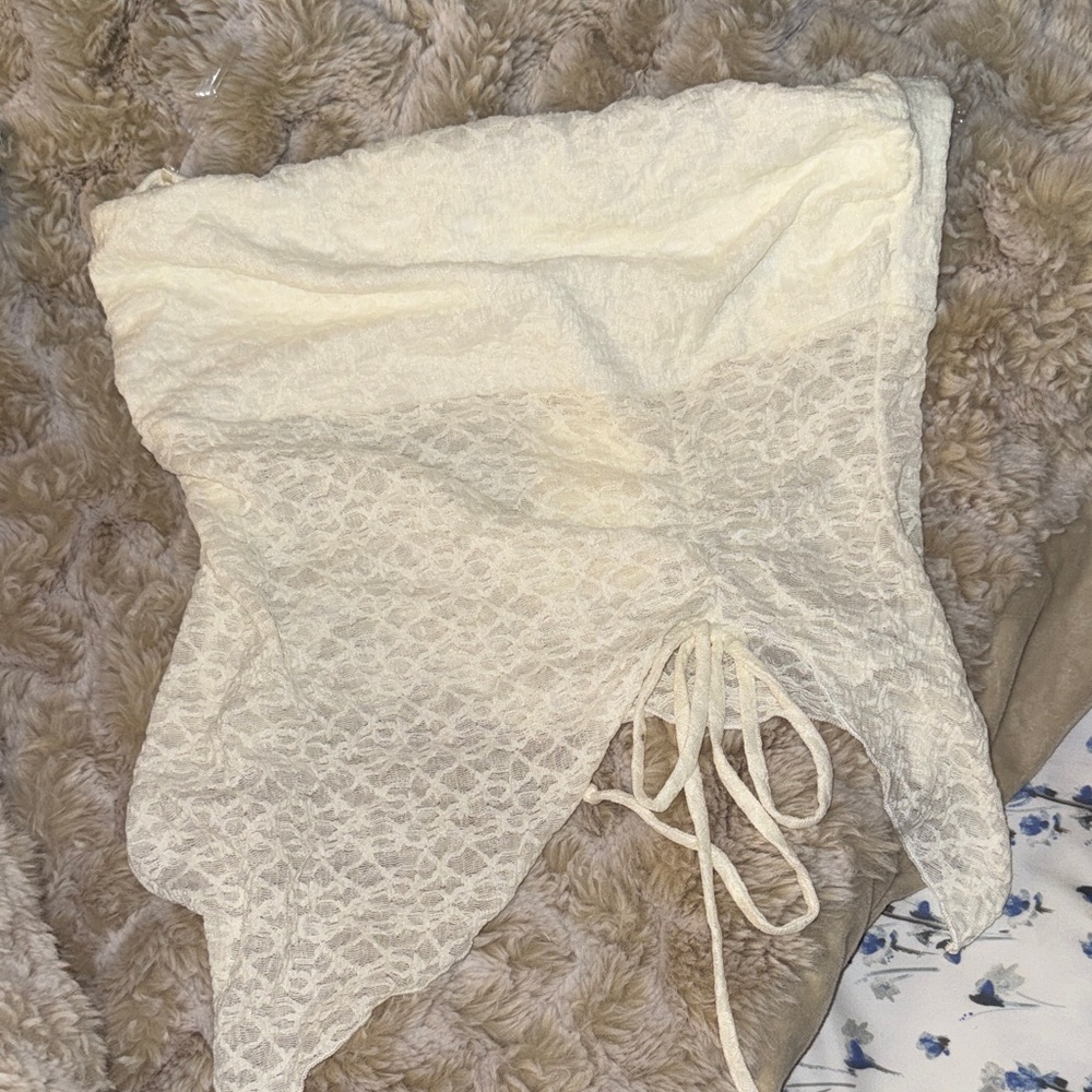 Cream Lace Tube Top
